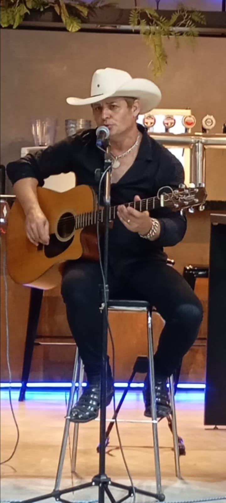 Apresentação intimista com voz e violão